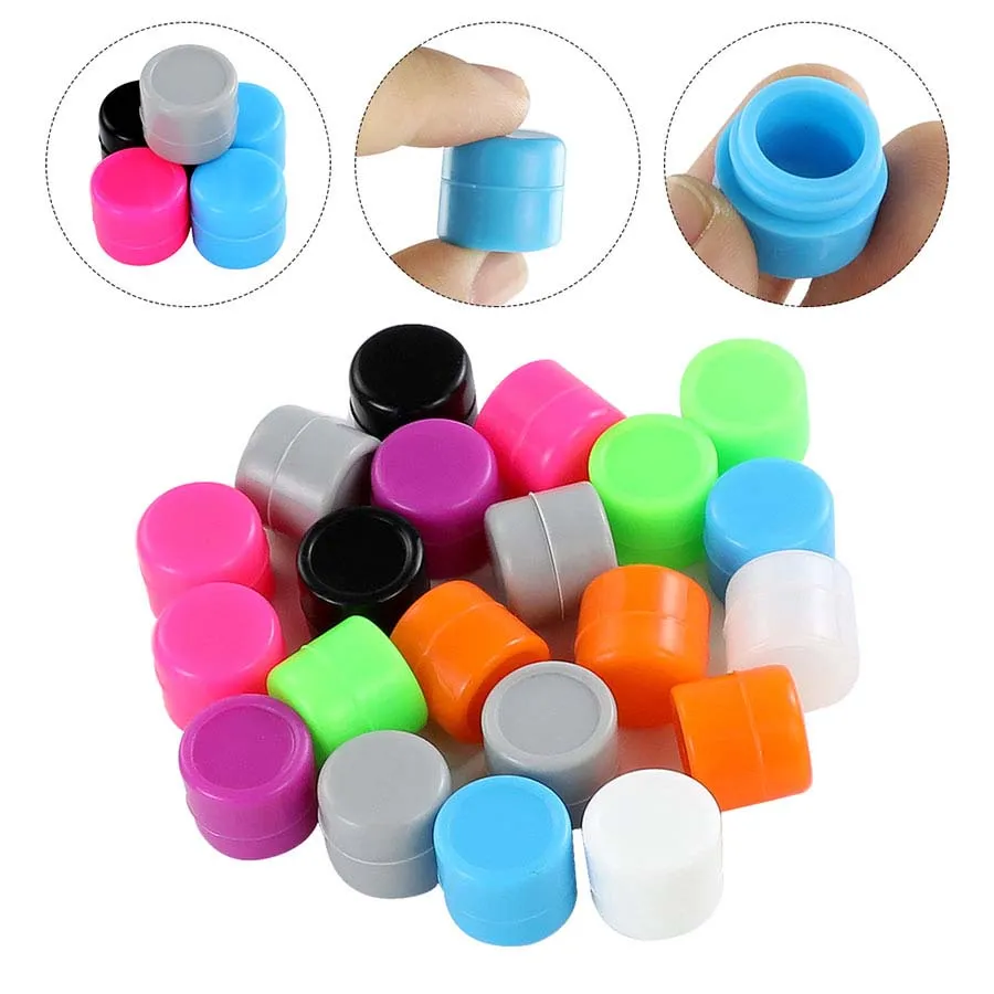 Super Mini jar 2ML silicone wax dabber rig containers MOQ=10pcs storage bottles use for organization random color LL