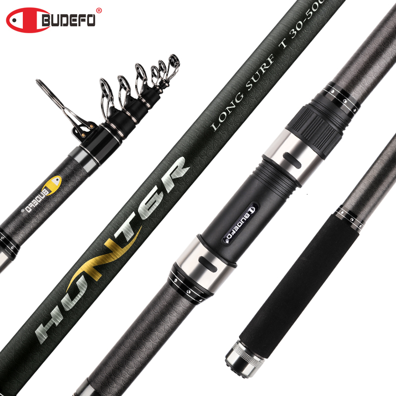 Boat Fishing Rods BUDEFO Telescopic Surf Spinning Rod 394245505 Carbon Carp Travel Power 80150g Throwing Surfcasting Pole 230907