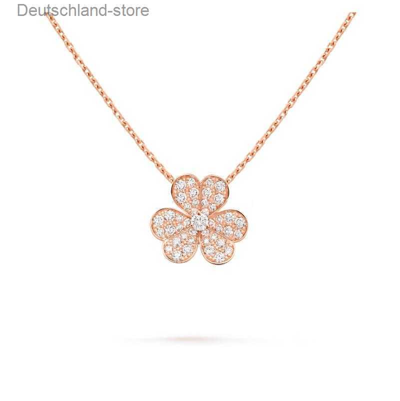 Pendant Necklaces frivole pendant necklace 3 leaf clover Multiple specifications styles gold rose silver crystal diamond mini small Q230908