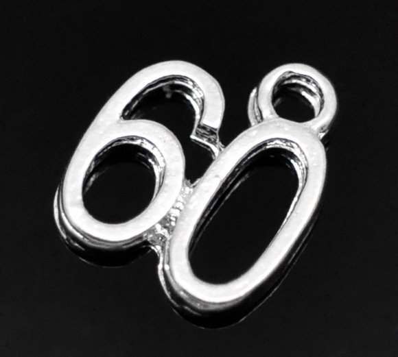 Charms Fashion Number Age Charms For Jewelry Making Number " 20 " 18 " 50 " Silver Color Charms Pendant Necklace DIY Findings 2309