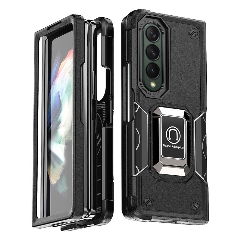 For Samsung Galaxy Z Fold4 case dust-proof shock-resistant folding phone holder support TPU PC 2-in-1 body full protection