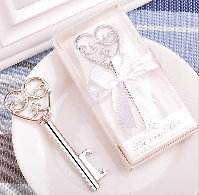 Openers Key To My Heart Bottle Opener Sier Shaped Beer Cap With Exquisite Packaging For Wedding Party Favors Gift Drop Delivery Home ZZ