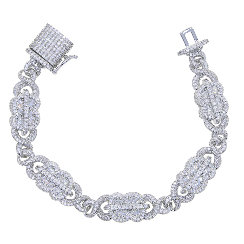 Charms Iced Out Bling Rectangle CZ Dollar Symbol Necklace Silver Color 5A Zircon Cuban Link Chain Charm Hip Hop Men Women Jewelry 230908