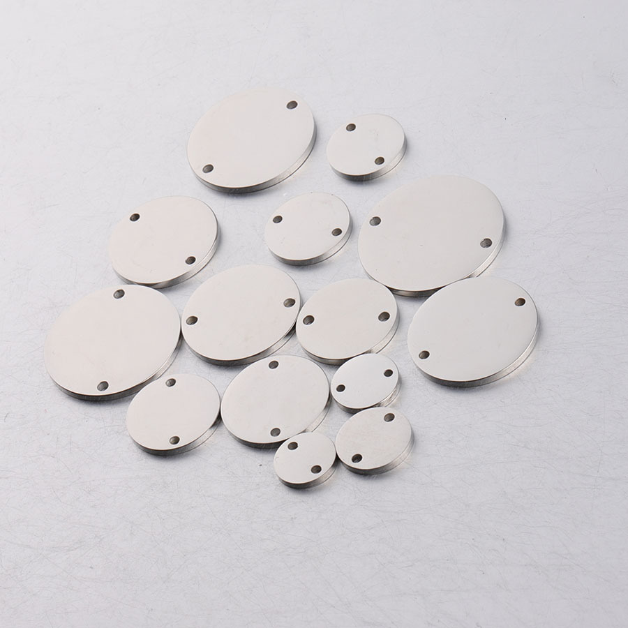 Charms Fnixtar 20Pcs 8-25mm Mirror Polish Stainless Steel Stamping Round Blank Discs Connector Charms For DIY Jewelry Making Neckalces 230907
