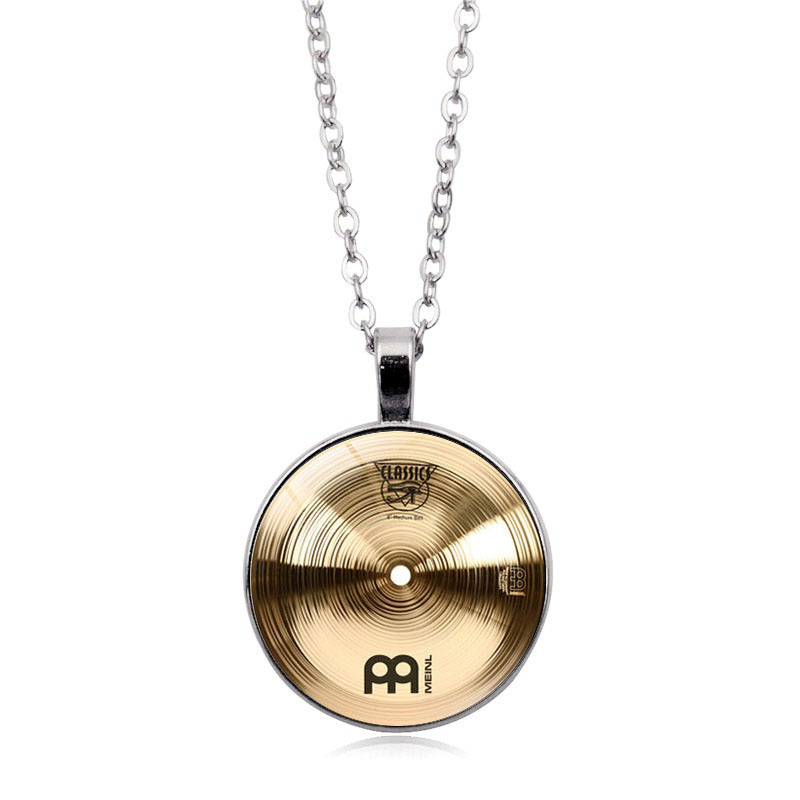 fashion vintage alloy Glass round Cabochon Necklace pendant Necklace Drummer cymbals Women Jewelry Christmas gift