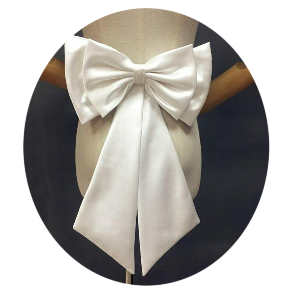 Separate white satin bow detachable bridal dress satin knot accessories