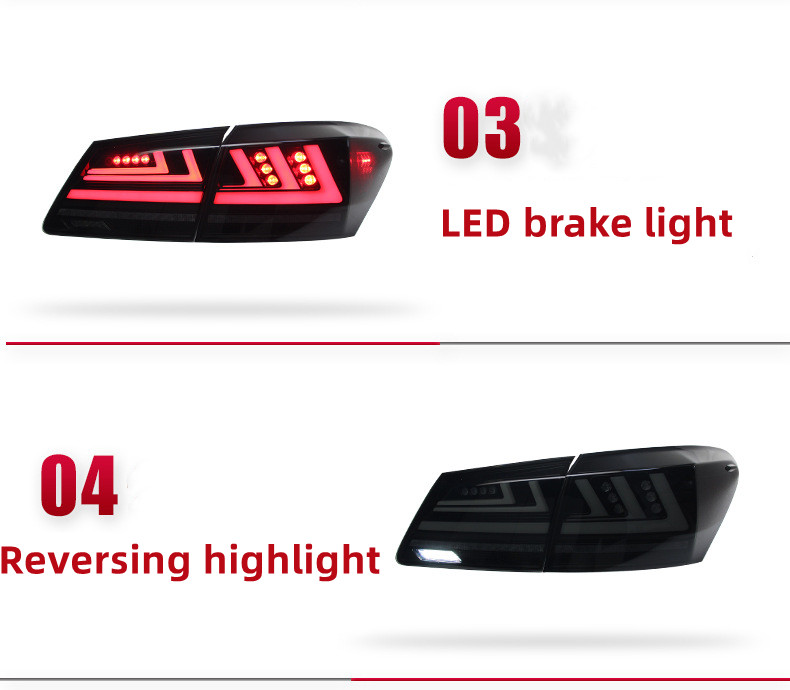 For Lexus ES Taillight Assembly 2006-2012 Upgrade LED Taillights Rear Brake Reversing Highlight Turn Signal Light