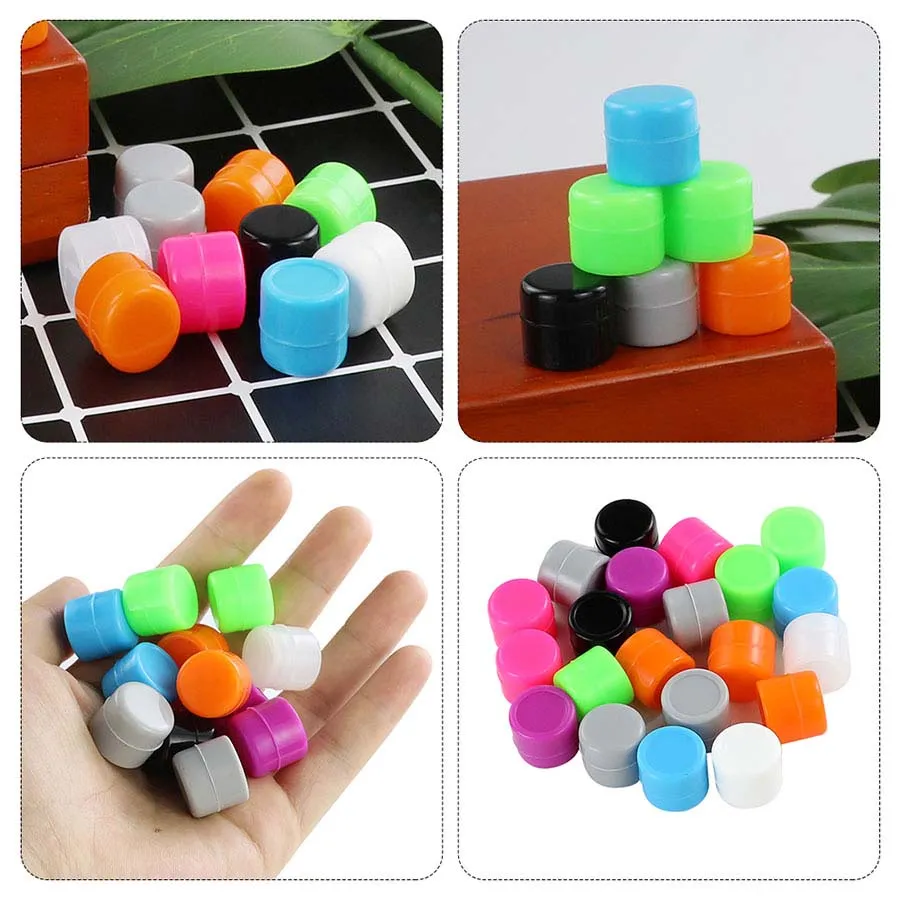 Super Mini jar 2ML silicone wax dabber rig containers MOQ=10pcs storage bottles use for organization random color LL