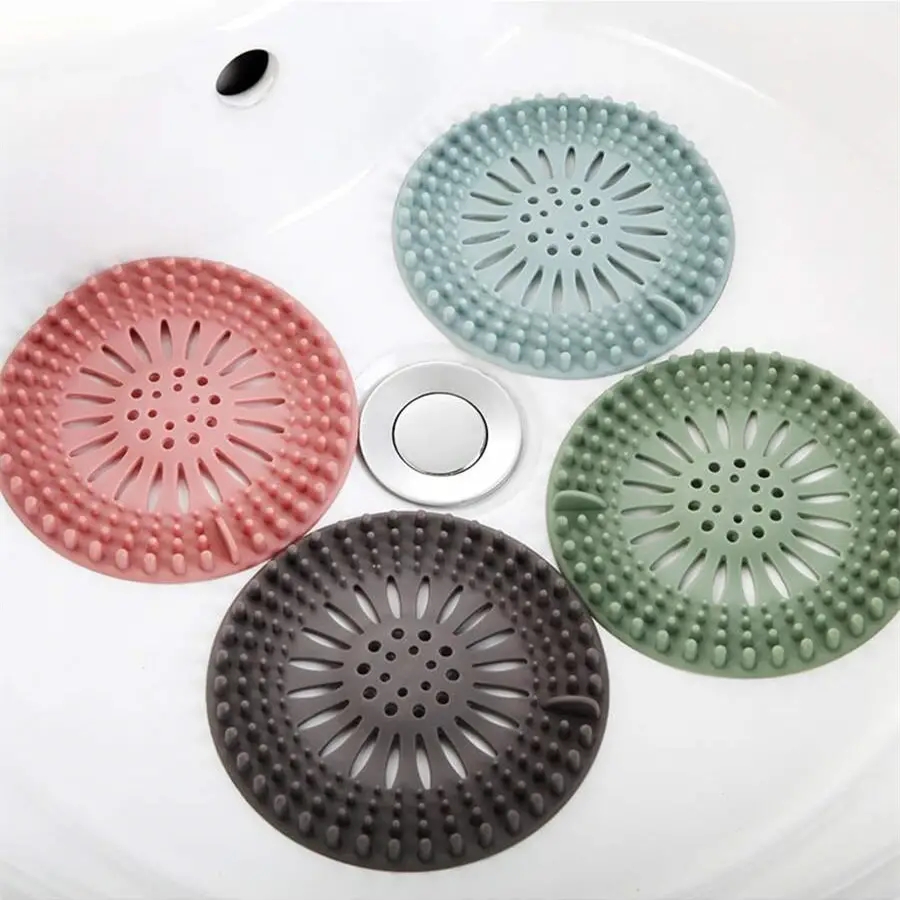 Sink Anti-blocking Floor Drain Cover Shower Drain Strainers Bathtub Stopper Silicone Sink Cover Hair Catchers Bathroom Filter