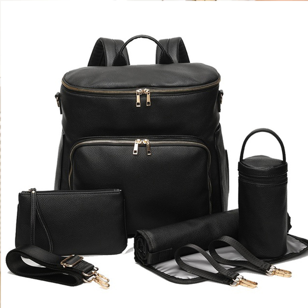 Diaper Bags Tas Popok Kulit PU Ransel Jinjing Travel Kapasitas Besar Hamil Stroller Organizer Ganti Alas 230907
