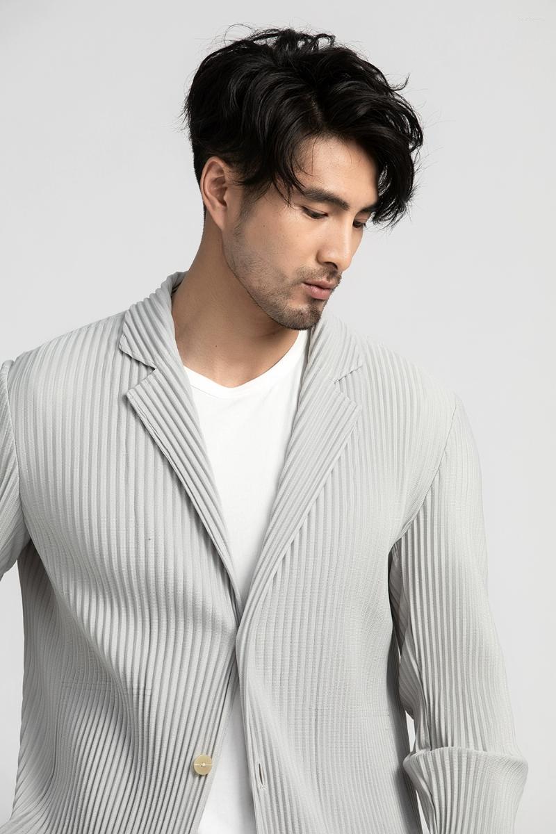 Men's Slim Fit Stretch Blazer Jacket Dark Gray, Black, Light Gray - Casual Smart Style, Polyester, B4