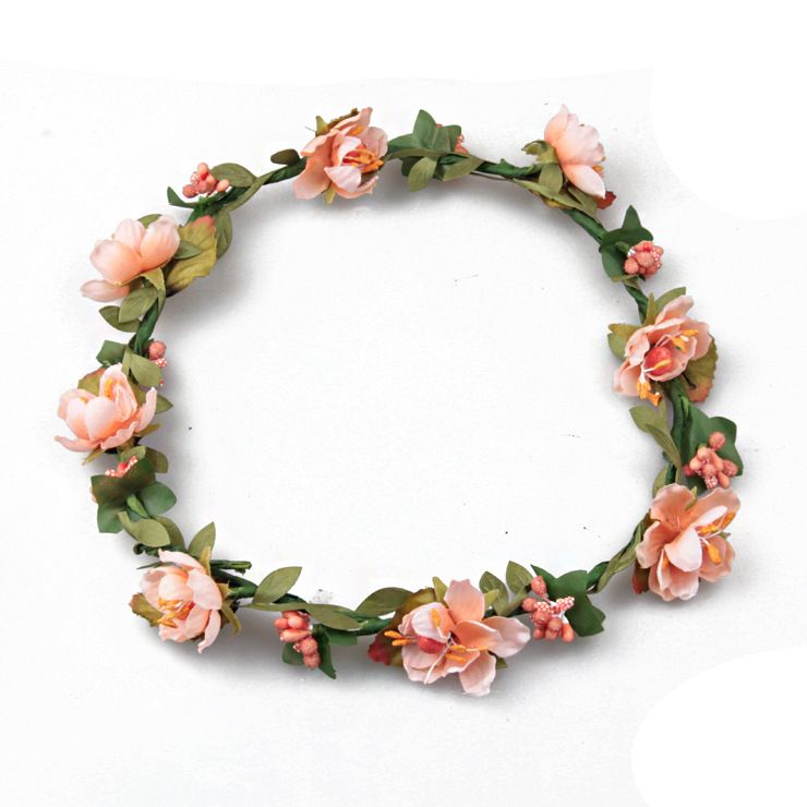Bohemian Terylene Flower Wreath Garland Crown Festival Wedding Bridal Bridesmaid Floral Headband Headdress Headpiece Accessories YD019 ZZ