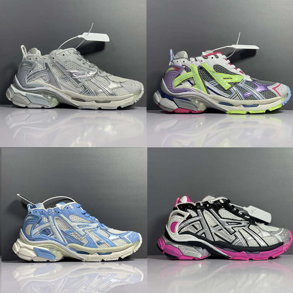 Designer Casual Shoes Triple Track 7.0 Sneakers Runners Transparent Nitrogen Crystal Outsole Running Shoes Mens Womens Trainers Black White Green NO471