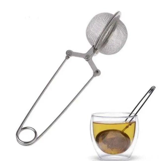 UPS Kitchenware Accessories Tools Tea Infuser 304 Stainless Steel Sphere Mesh Strainer Coffee Herb Spice Filter Diffuser Handle Ball Boutique 9.8