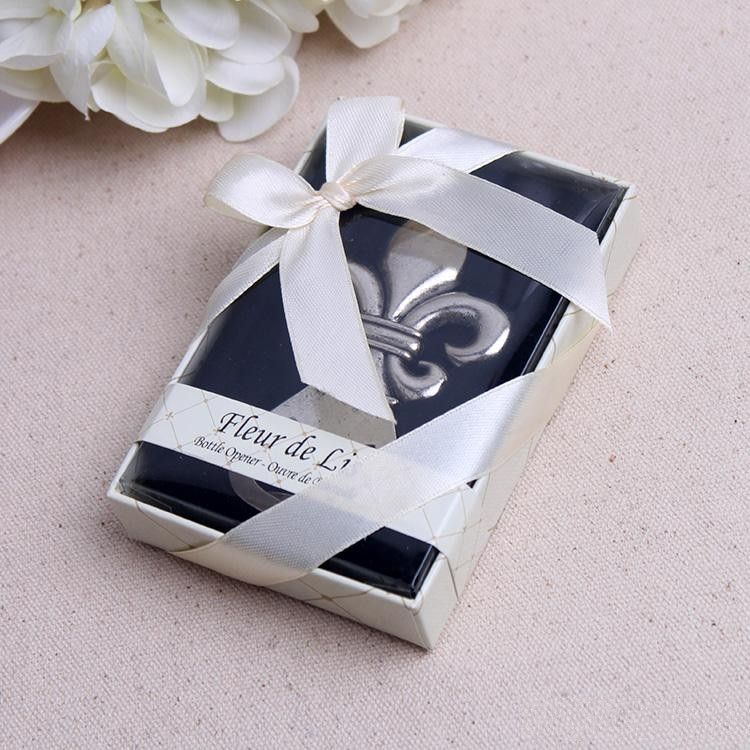 Fleur de Lis PewterFinish Bottle Opener Wedding Favors Bridal Shower Anniversary Keepsake Event Giveaways Birthday Party Supplies ZZ