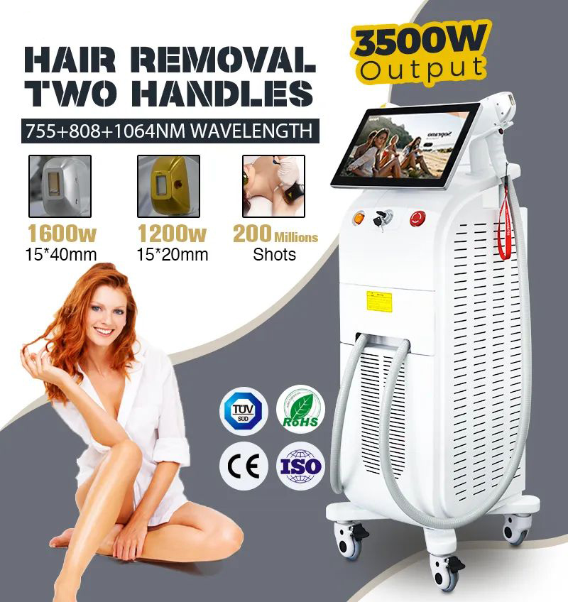 Newest Diode Laser 808 Laser Machine 808Nm Hair Removal Machine Diode Laser Plus White Professional 755 808 1064 Nm Skin Tightening Skin Rejuvenation 
