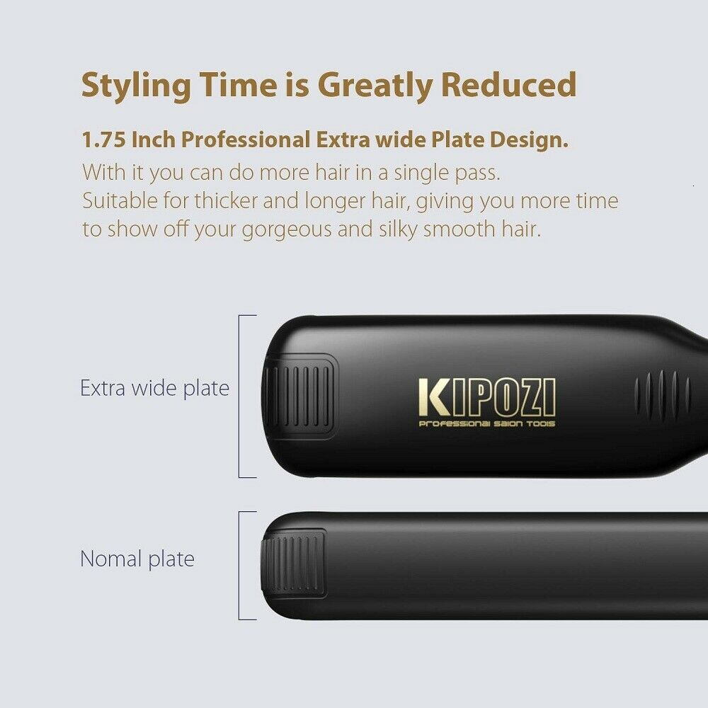 Curling Irons KIPOZI Professional Flat Iron Hair Straightener With Digital LCD Display Dual Voltage Instant Heating 230909