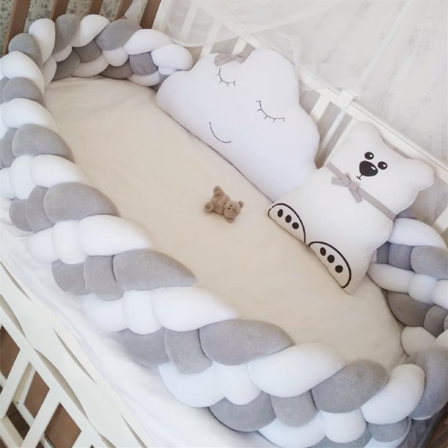 Bedding sets 1M 2 2M Baby Bed Bumper for born Thick Braided Pillow Cushion Set Crib s Room Decor 221025251N 240422