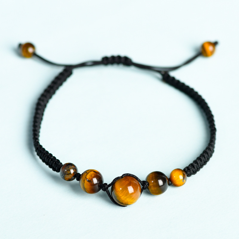 Natural Stone Tiger's Eye Aventurine Rose Quartz Agate Bead Bracelet Handmade Braid Bracelets Engry Healing Bangles Yoga Jewelry