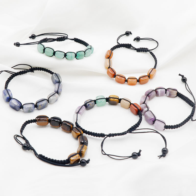 7 Chakra Stone Bracelets Reiki Healing Natural Gemstone Bracelets for Women Girls Yoga Wrist Chain Braided Rope Bracelets