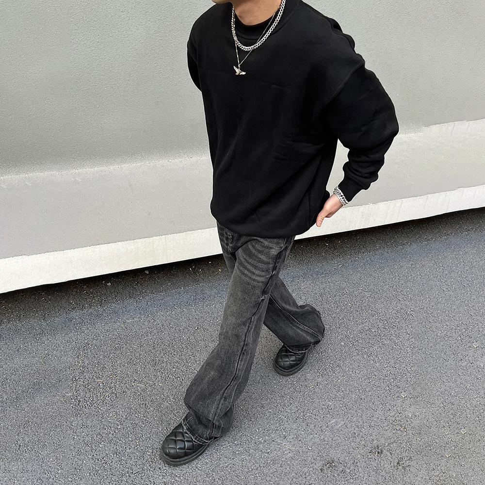 Men's Jeans Wide Leg Mens Black Loose Straightleg Flared Trousers Summer Casual Streetwear Vintage Autumn High Street Y2k Denim Pants 230909