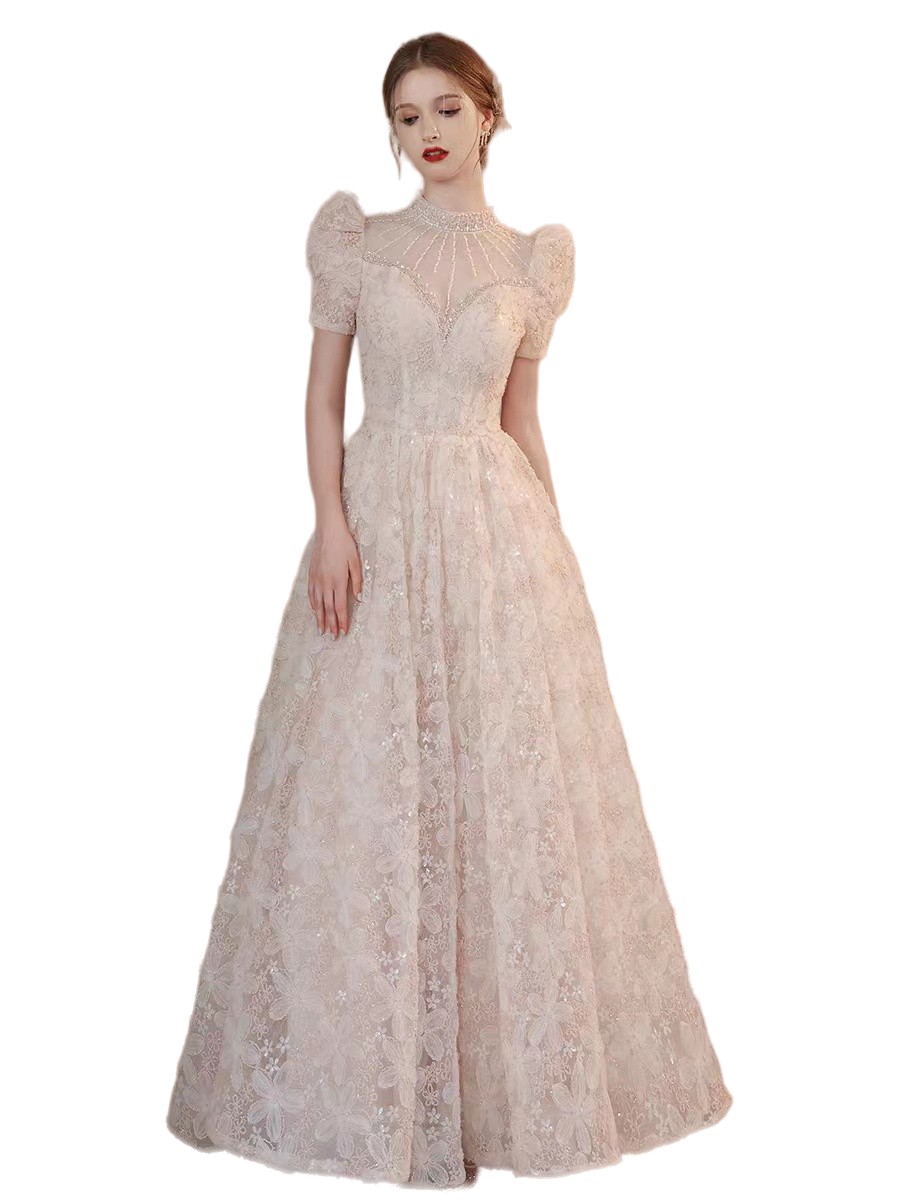 shiny gown Wedding Dresses 2023 Ball Gown Plus Size Princess for Women Short Sleeves Country Boho Bridal Gowns Nude ing sexy beach Vestido De Noiva