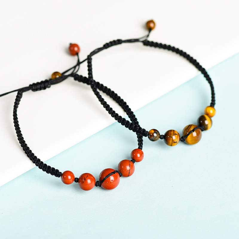 Natural Stone Tiger's Eye Aventurine Rose Quartz Agate Bead Bracelet Handmade Braid Bracelets Engry Healing Bangles Yoga Jewelry