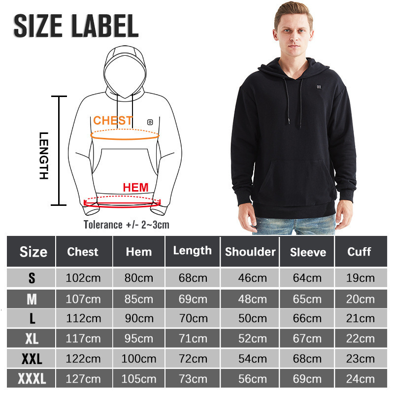 Mens Hoodies Sweatshirts Outdoor Electric USB Heating Sweaters Hoodies Men Winter Warm Heated Clothes Charging Heat Jacket Sportswear 230909