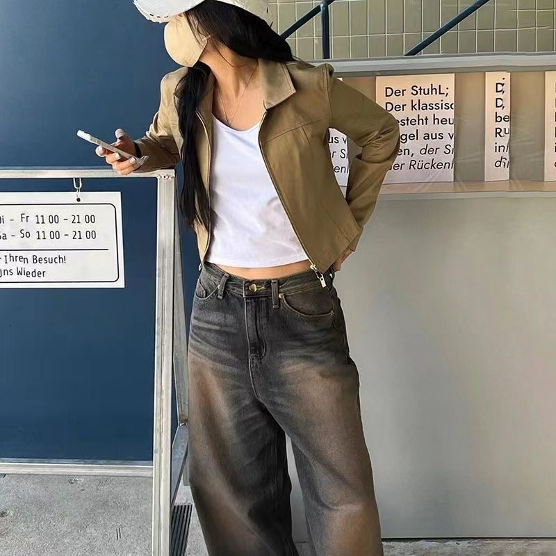 Women's Jeans Y2K Women Korean Vintage Streetwear Baggy High Waisted Straight Wide Leg Pants Denim Trousers Fairy Grunge Alt Clothes 230908Z