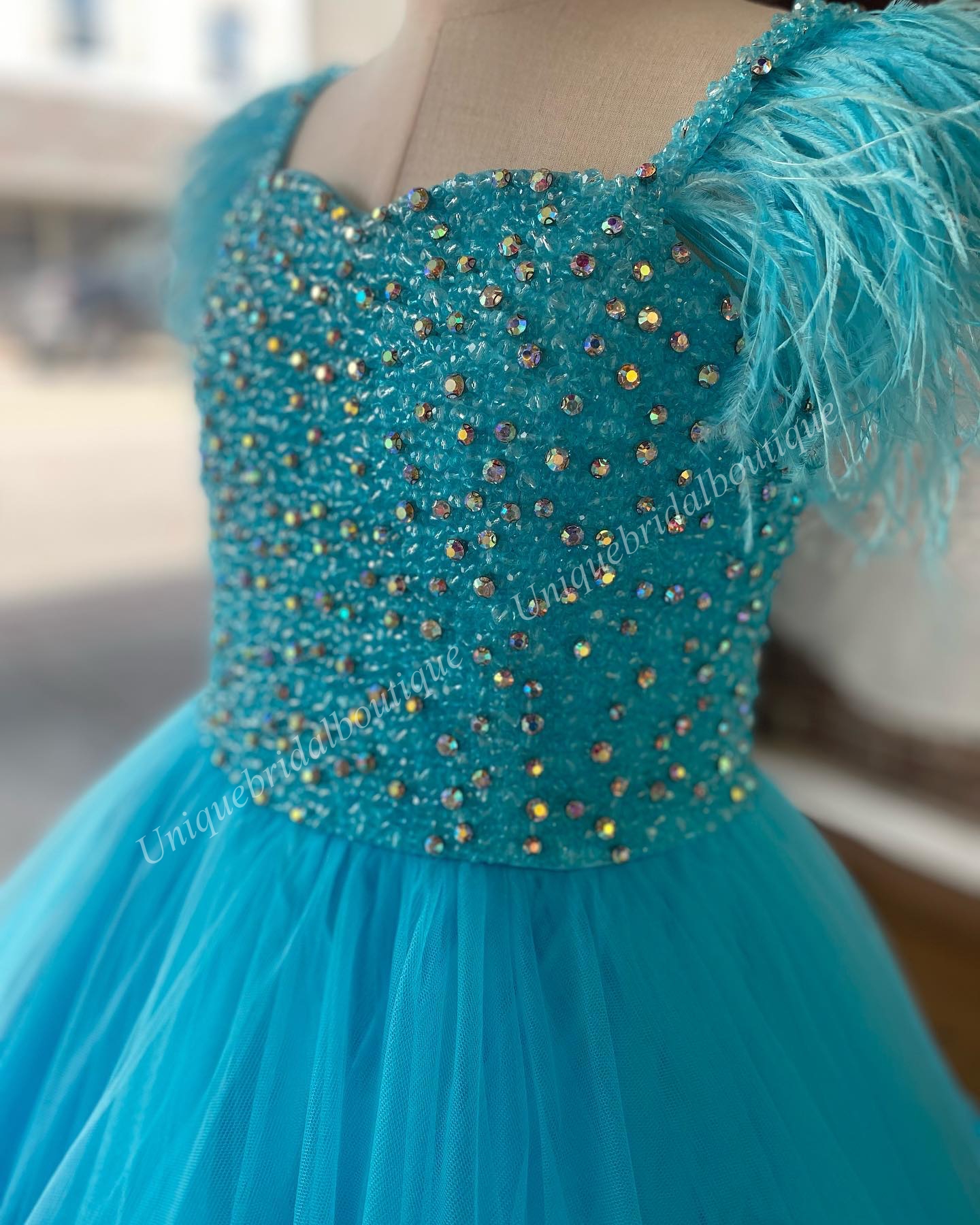 Preteens Girl Pageant Dress 2025 Feather Beading Strap Ruffle Tulle Little Kid Birthday Formal Party Gown Infant Toddler Teens Tiny Young Junior Miss  - view 7