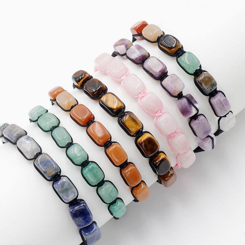 7 Chakra Stone Bracelets Reiki Healing Natural Gemstone Bracelets for Women Girls Yoga Wrist Chain Braided Rope Bracelets