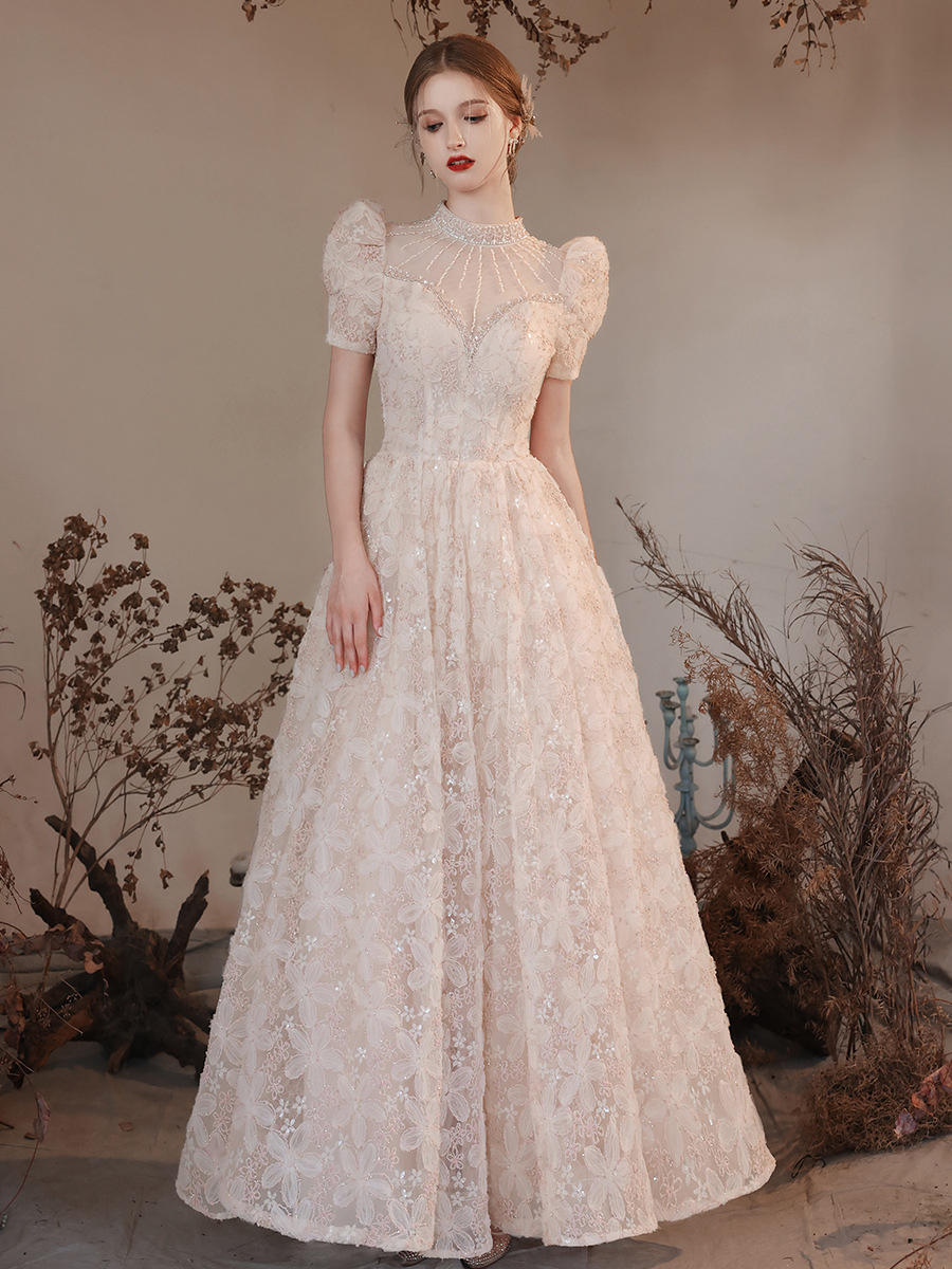 shiny gown Wedding Dresses 2023 Ball Gown Plus Size Princess for Women Short Sleeves Country Boho Bridal Gowns Nude ing sexy beach Vestido De Noiva