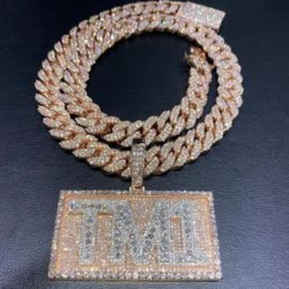 Custom Moissanite Pendant Diamond and Chain Vvs1 Passes Diamond Tester Hiphop Vvs Custom Moissanite Pendant for Men