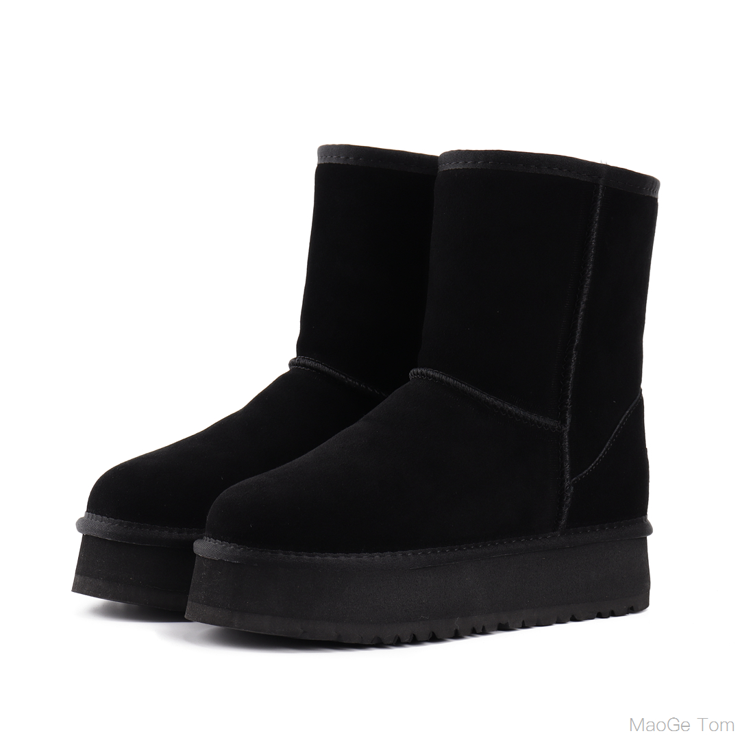 41Color ASH Warm winter boots Tazz Disquette Scuffette Slippers Womens Mini Half Snow Boot USA GS Full Fluffy Booties slipper Size 4-12 With Box