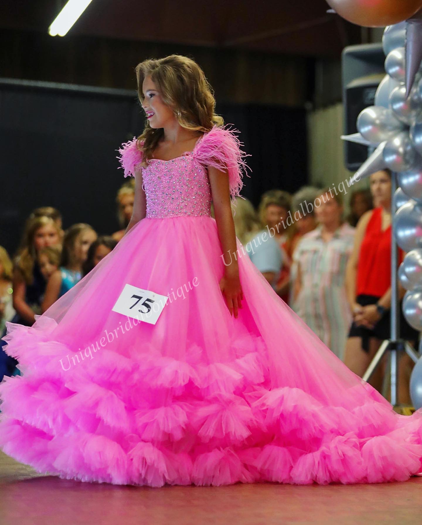 Preteens Girl Pageant Dress 2025 Feather Beading Strap Ruffle Tulle Little Kid Birthday Formal Party Gown Infant Toddler Teens Tiny Young Junior Miss  - view 3