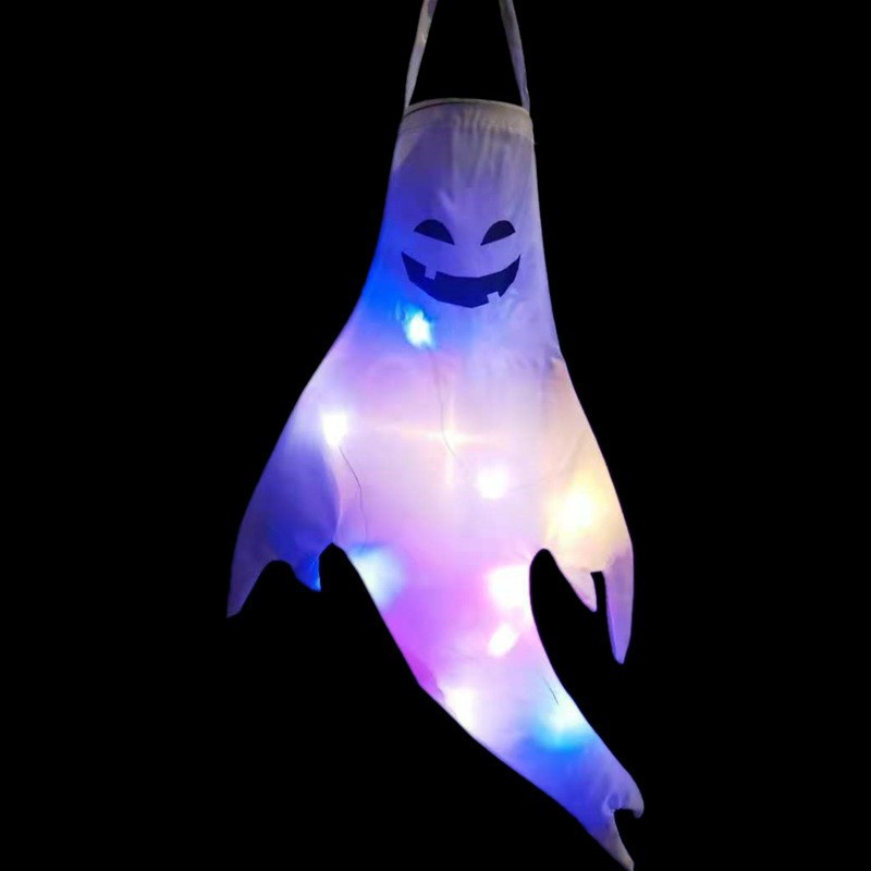 Large LED Halloween Outdoor Light Hanging Ghost Halloween Party Dress Up Glowing Spooky Lamp Horror Props Home Bar Decoration D2.0