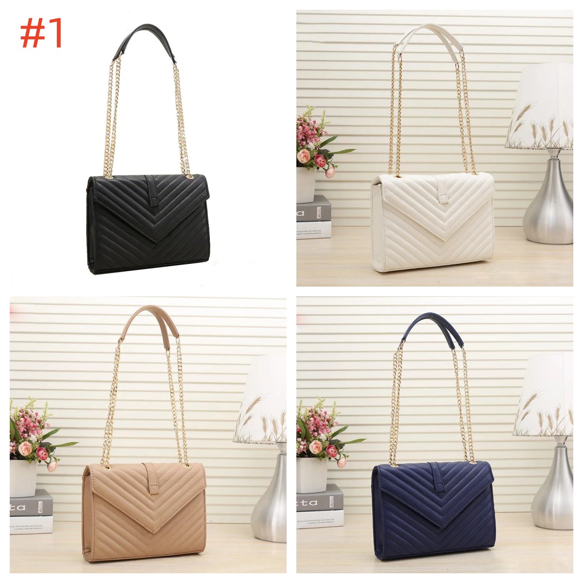 Fashion women Luxurys Crossbody bag famous classical designer Messenger lady Cross Body Bags Handbag female Tote Satchel Purse black gold silver chain PU Leather