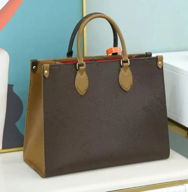 ONTHEGO Bag Designer M44570/44571/44576 Emed Leather Handbags Messenger Shopping Bags Shoulder Totes Purse