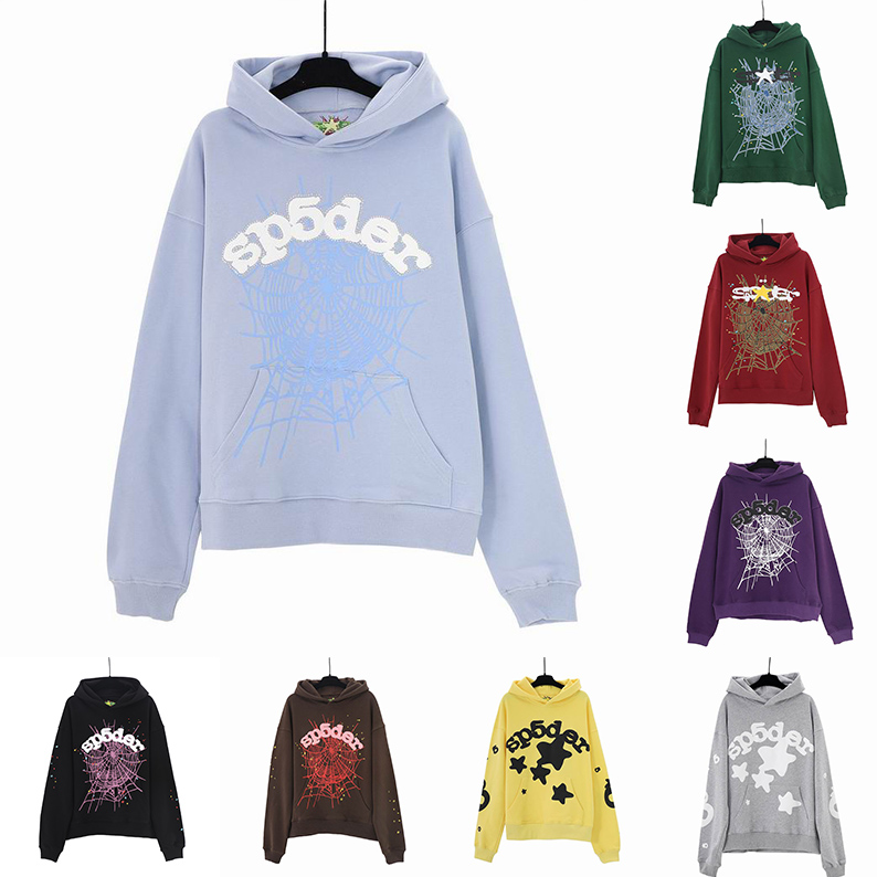 Cheap Wholesale Spider Hoodies Sp5der Young Thug 555555 Angel Pullover Pink Red Hoodie Hoodys Pants Men Sp5ders Printing Sweatshirts Top quality Many Colors
