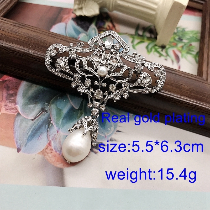 Pins Brooches s Big Bow Rectangle Blue Vintage Flower Pearl Pendant Banquet Jewelry Wholesale Highquality Accessories 230908