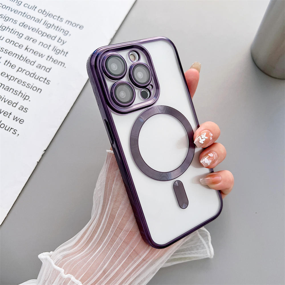 Plating Magnetic For Magsafe Case With Camera Lens Glass Protector TPU Shockproof For iPhone 17 Air 16 15 14 13 12 11 Pro Max XR X XS Samsung S21 S22 