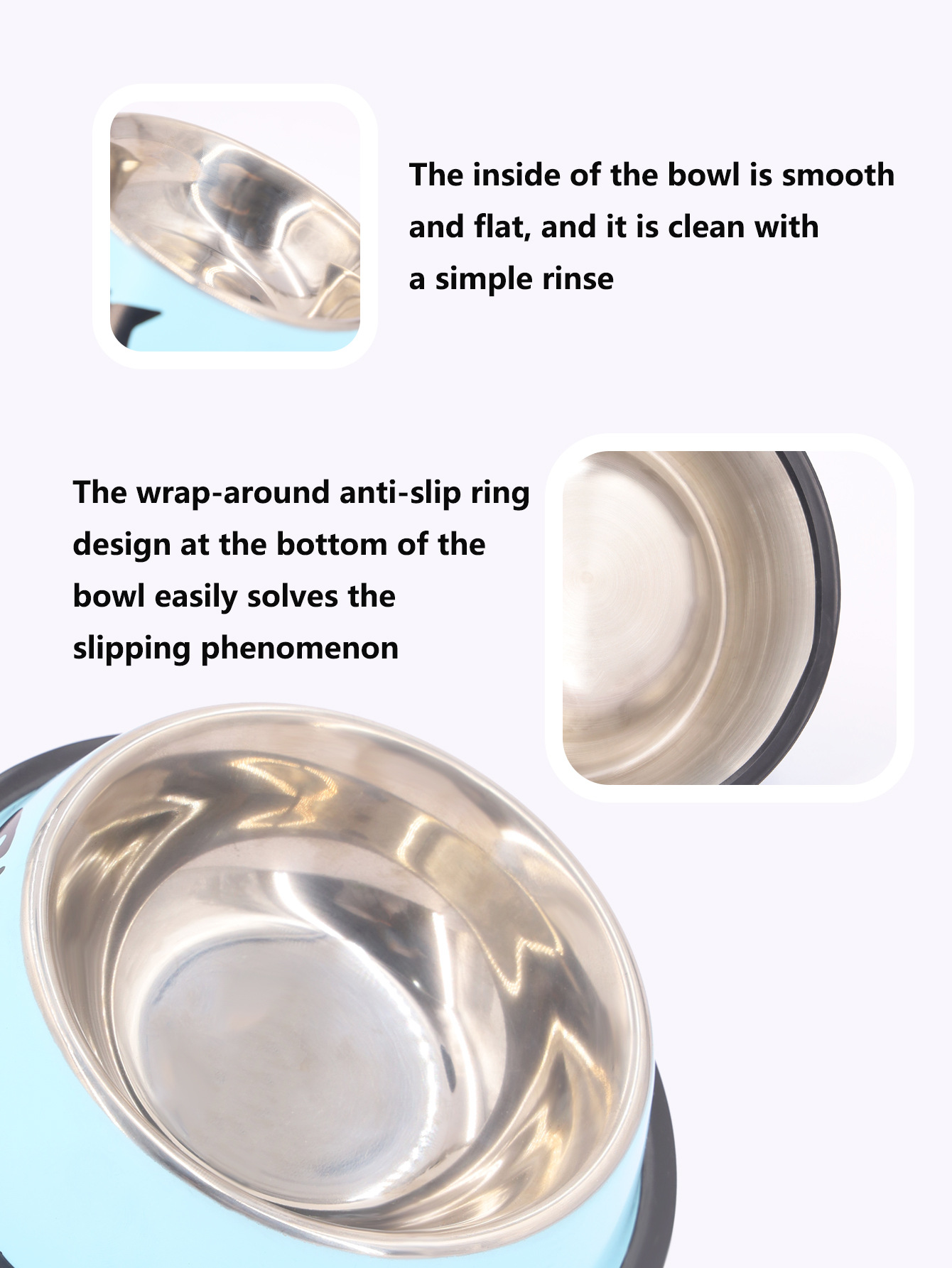 YUEXUAN 2Pcs Cat Bowls Non-Slip Stainless Steel Small Cat Food Bowls Unbreakable Thicken Cat Feeder Suitable for Indoor Small Pets Easily Clean Lovely