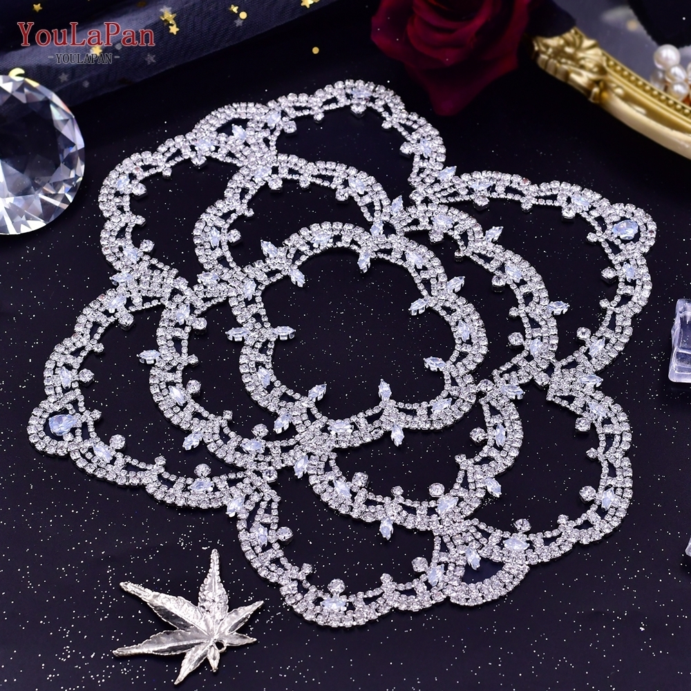 Wedding Hair Jewelry YouLaPan HP480 Bridal Headband Big Flower Shape Headdress for Women Crystal Hollow Headpiece Zircon Headwear 230909