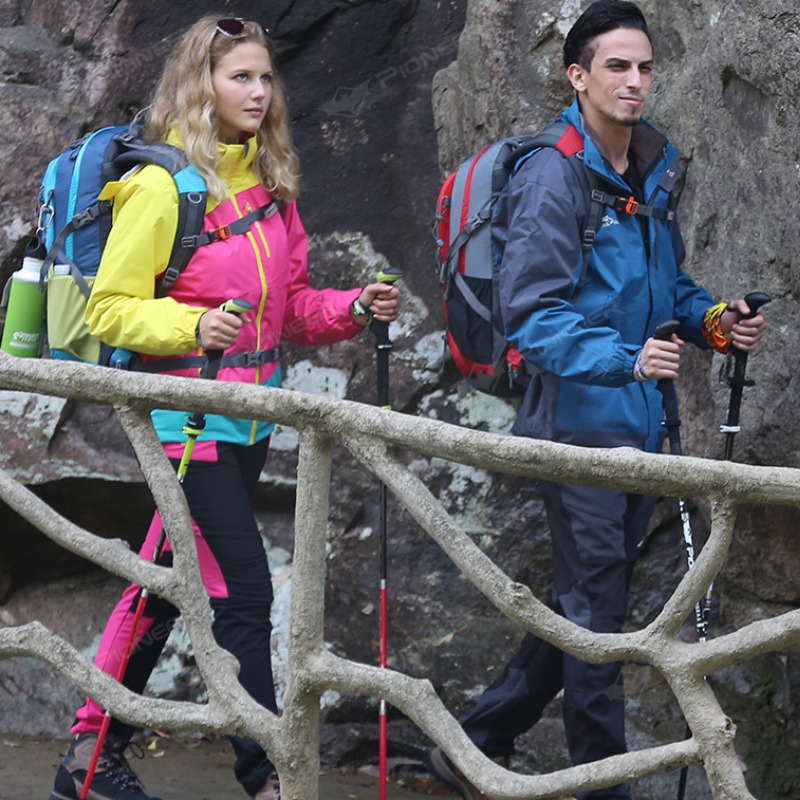 Trekking Poles Pioneer 100 Carbon Fiber Folding Pole Ultralight Collapsible Trail Running Walking Stick For Outdoor Camping 2 Piece 230909