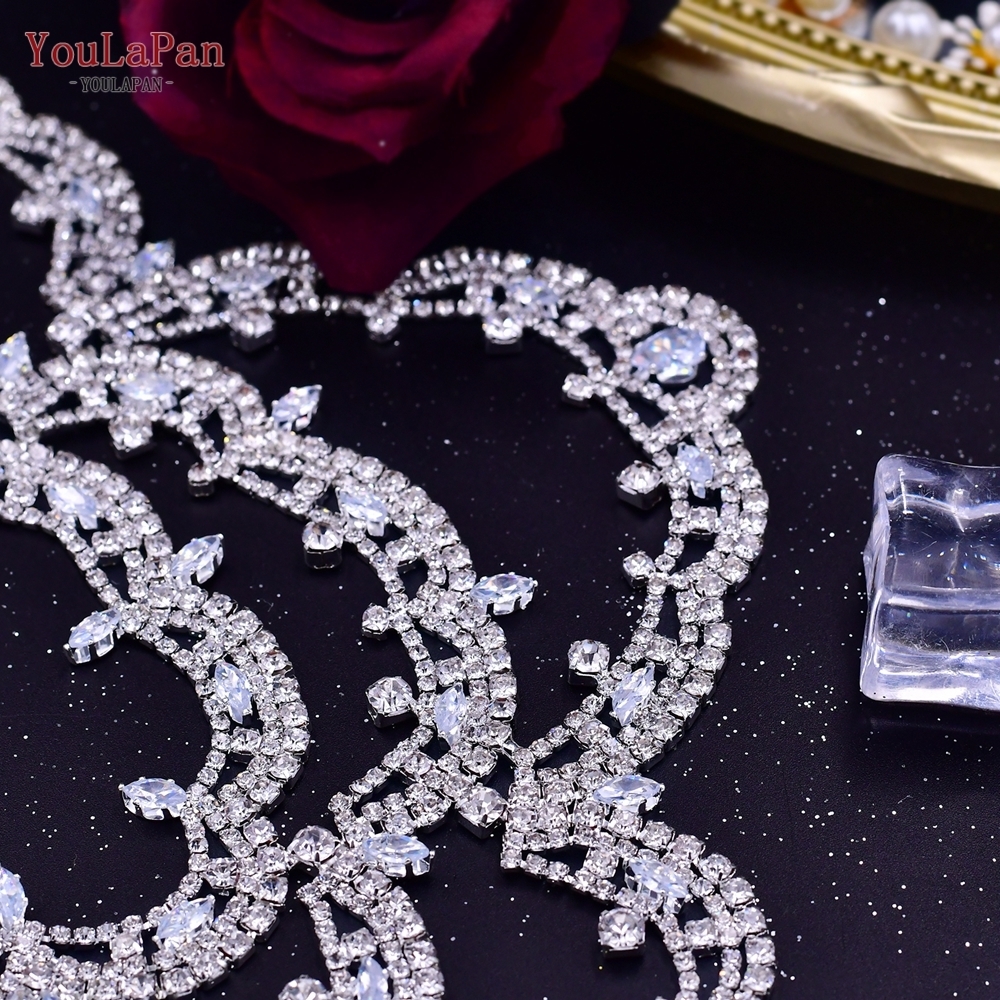 Wedding Hair Jewelry YouLaPan HP480 Bridal Headband Big Flower Shape Headdress for Women Crystal Hollow Headpiece Zircon Headwear 230909