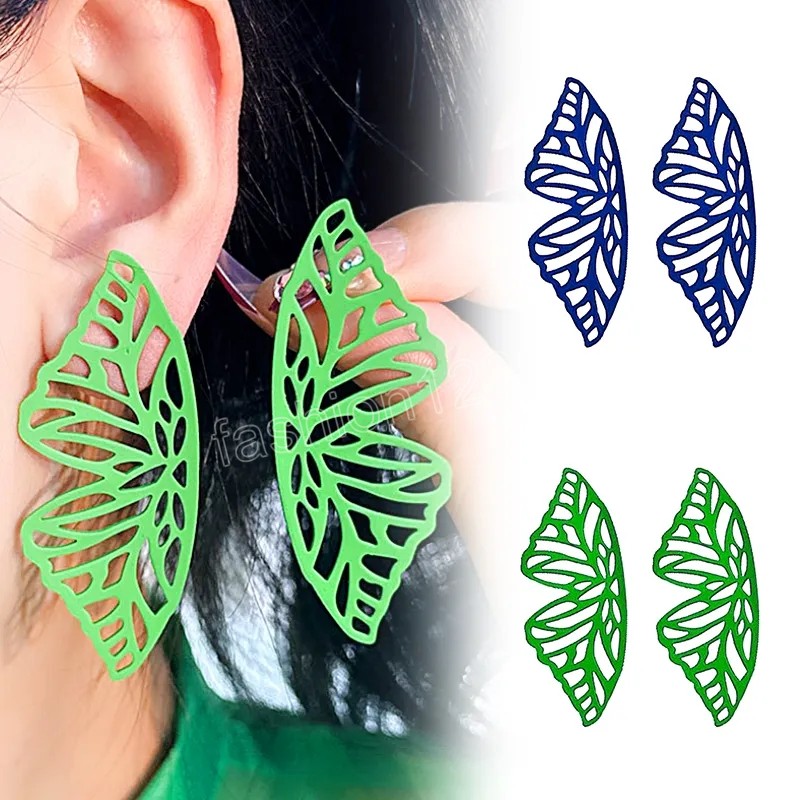 Fashion Hollow Butterfly Drop Dangle Earring For Women Metal Big Wing Pendant Earring Statement Jewelry Gift
