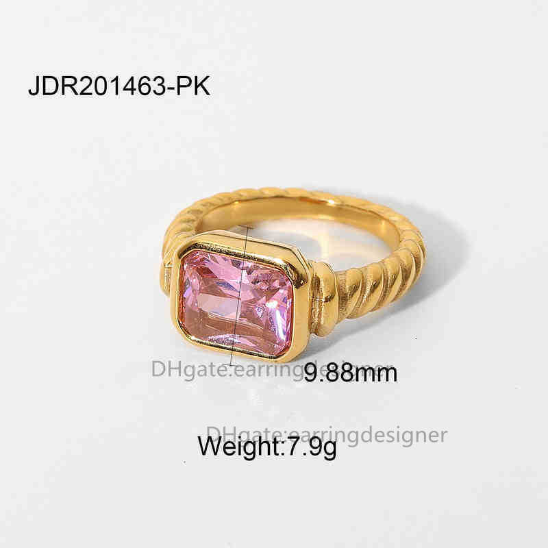2022 Thin Ring Band Texture Engraved Small Square 3a Cubic Zirconia Stone Black White Green Red Gemstone zircon rings fashion ins trend niche design v