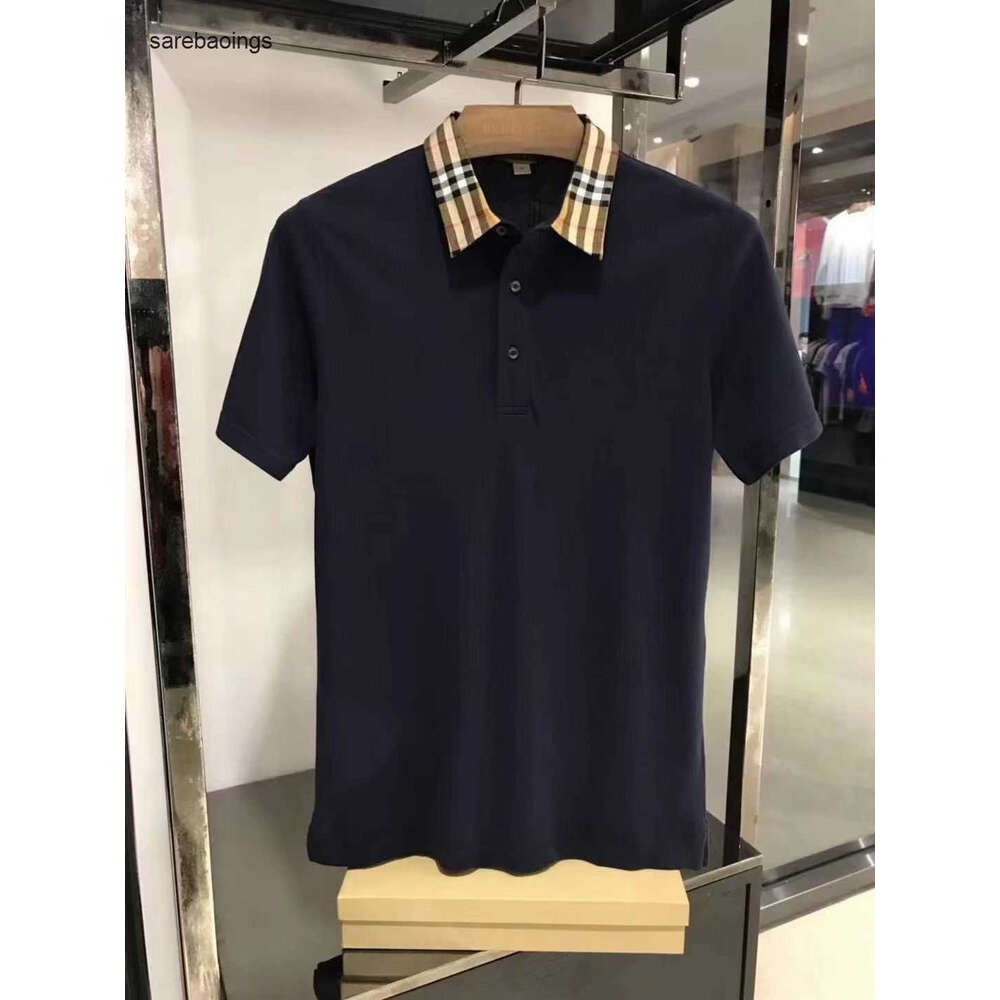 Men Mens Polos Britih Plaid Collar Fahion Style Ba burberies Short Arder t Family Shirt Pure Sleeve burbreries Cotton Polo b Shirt Half W burberrys2 Burberrys YVIG