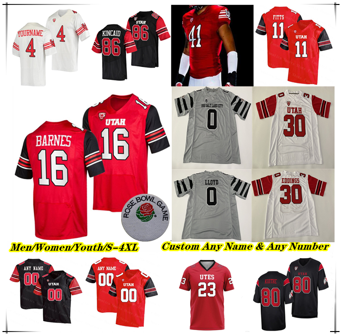 NCAA College Utah Utes Football Jersey Cameron Rising Bryson Barnes Ja'Quinden Jackson Jaylon Glover Money Parks Mikey Matthews Devaughn Vele Levani Damuni Bernard