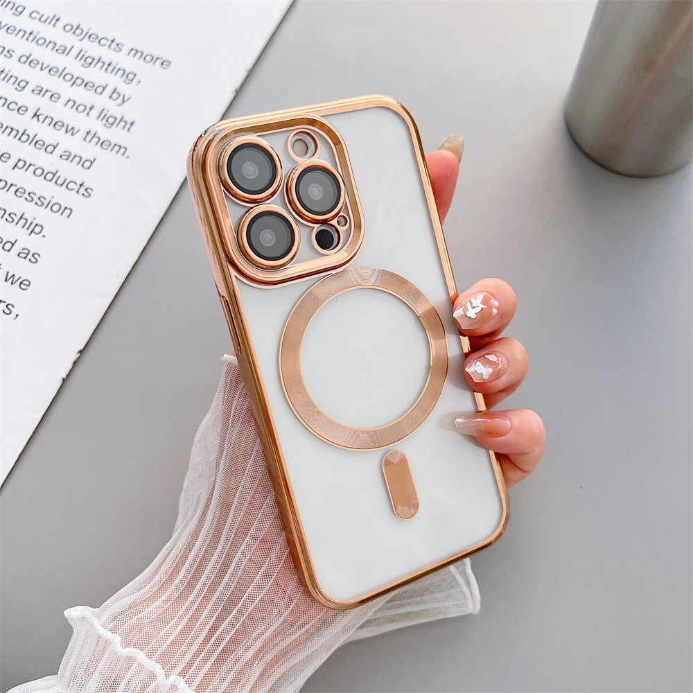Plating Magnetic For Magsafe Case With Camera Lens Glass Protector TPU Shockproof For iPhone 17 Air 16 15 14 13 12 11 Pro Max XR X XS Samsung S21 S22 